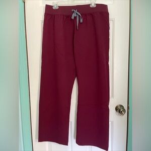 Figs burgundy high waisted livingston scrub pants XLP